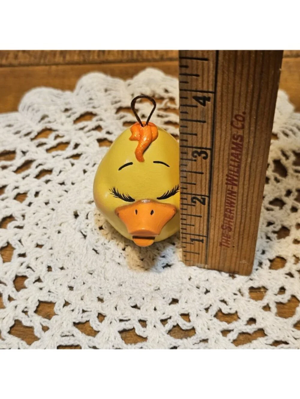 Unique HTF Ceramic Anthropomorphic Yellow Duck Head Ornament Vintage